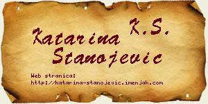Katarina Stanojević vizit kartica